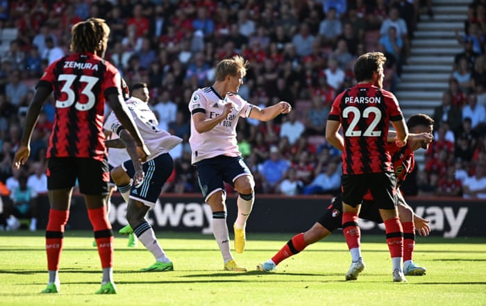 Captain Martin Ødegaard makes it two for the Gunners.