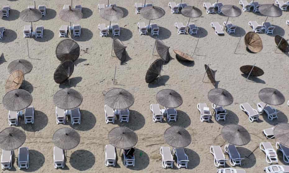 A beach in Qerret, Albania