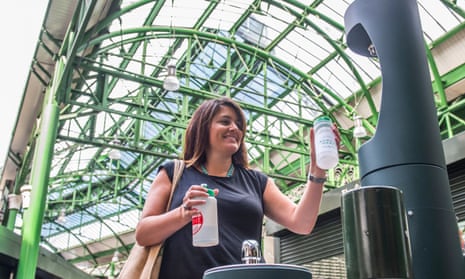 A drinking fountain recently introduced in London’s Borough Market as part of its plan to become plastic-free