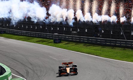 Lando Norris on his victory lap