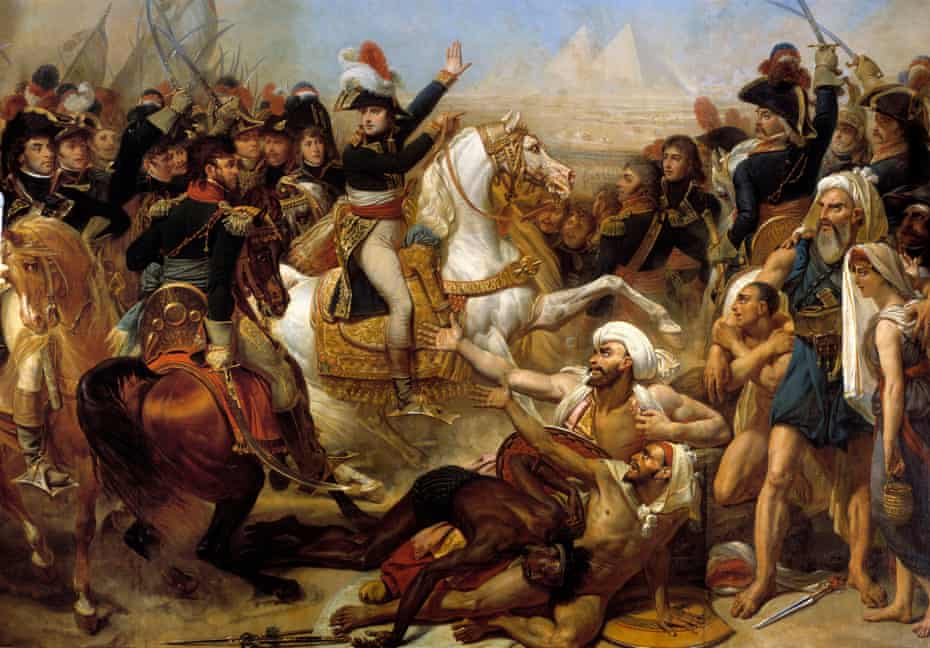 Napoleon Bonaparte haranguing the army before the Battle of the Pyramids, 1798, by Antoine Jean Gros.