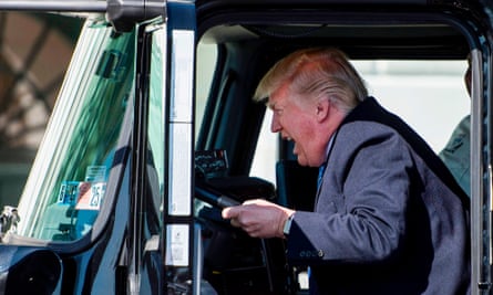 man in a truck