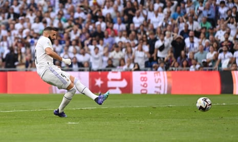 Karim Benzema opens the scoring for Real Madrid.