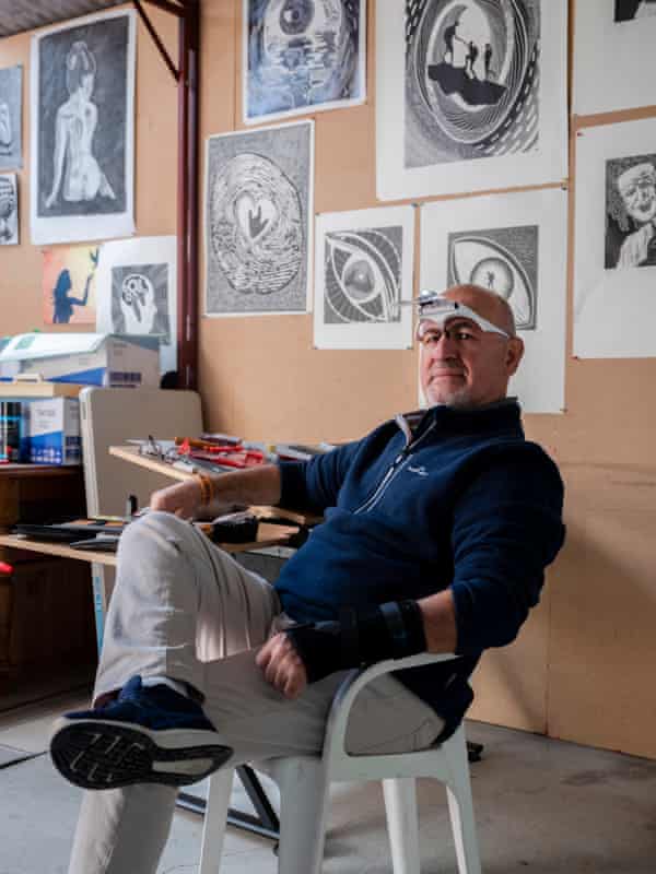Joe Monteleone at his home studio in Lalor, Melbourne.