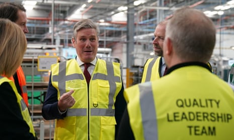The Labour leader, Keir Starmer, during a visit to a factory in Belper, Derbyshire, this week.