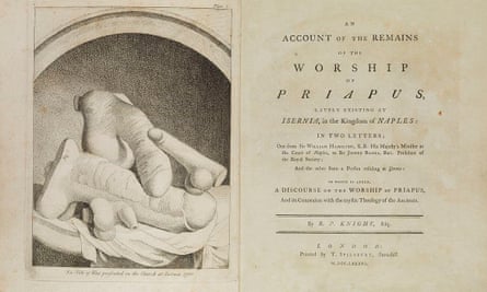 The frontispiece to Richard Payne Knight’s An Account of the Remains of the Worship of Priapus showing waxwork votive offerings.