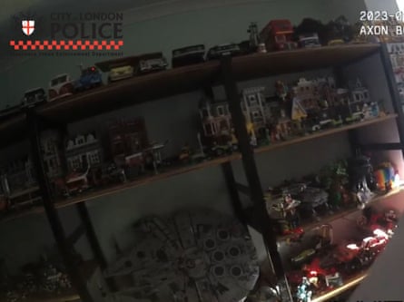 Shelves filled with Lego sets that Matthew Johnson claimed were stolen