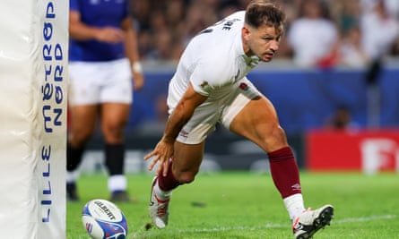 England’s Danny Care scores against Samoa