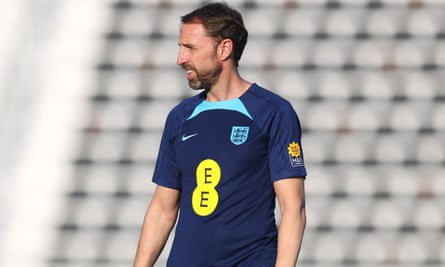 Gareth Southgate looks on during the England training session at Al Wakrah Stadium on Tuesday