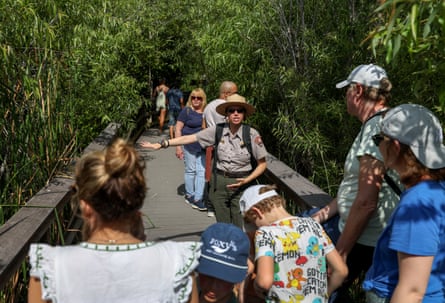 a women giving a tour