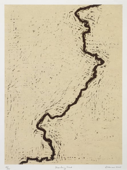 Dividing Line by Zarina Hashmi, an Indian-American artist whose family was displaced by partition. 