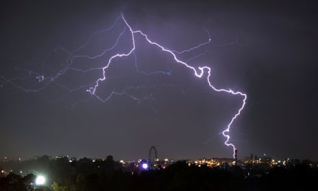 A lightning bolt strikes over a popular neighbourhood of Bogota in 2022.