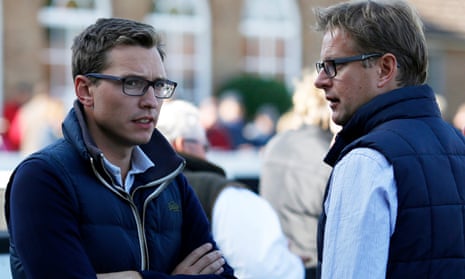ITV racing presenter Ed Chamberlin, right, with Racing UK broadcaster Ollie Bell at the sales in Newmarket this week.