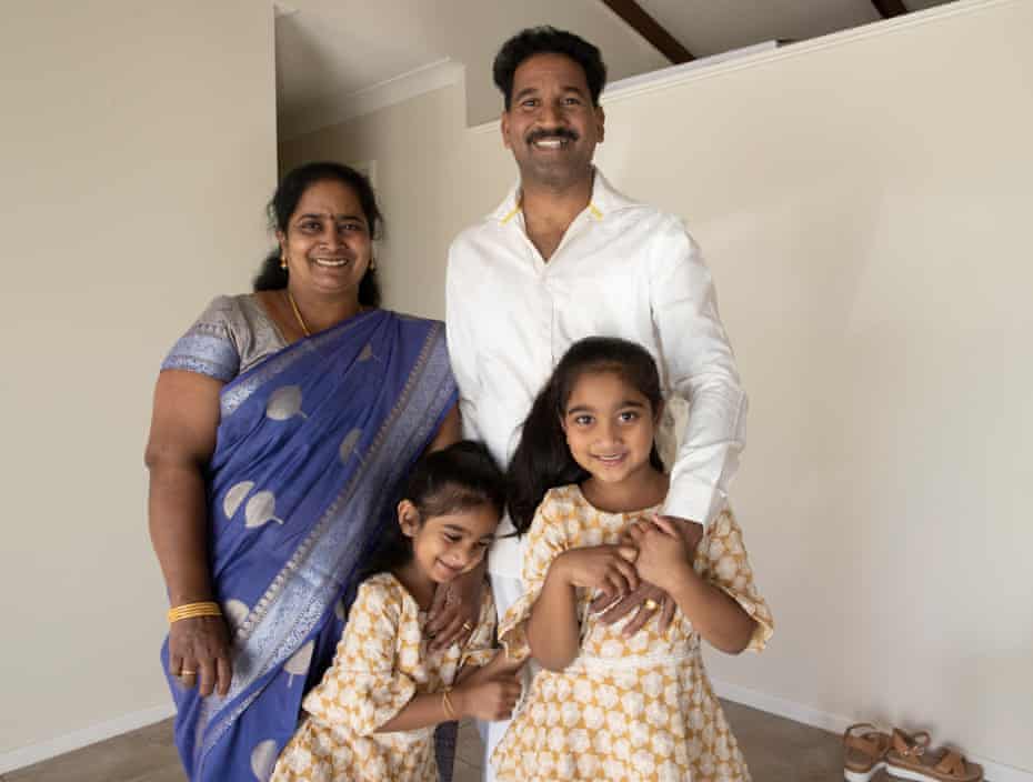 The Nadesalingam family in their new home in Biloela.