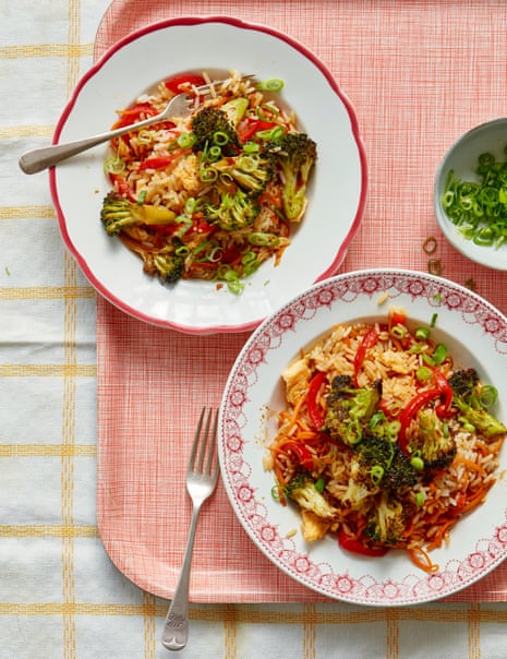Cheap and colourful (and gluten-free): Becky Excell's sticky broccoli fried rice.