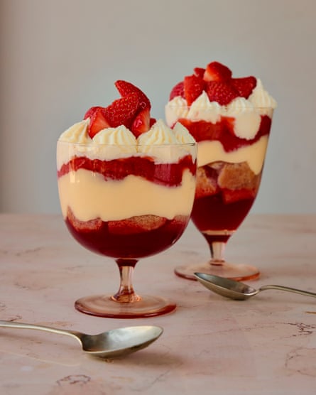 Sally Abé’s strawberry and elderflower trifle