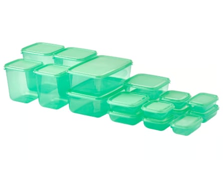 Ikea PRUTA Food container with lid, set of 17, green