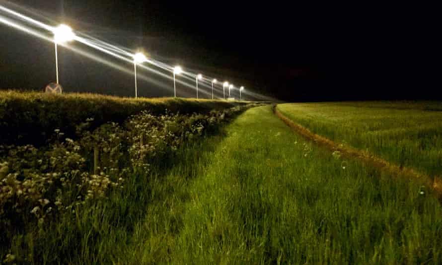 LED streetlights along a rural road in Oxfordshire.