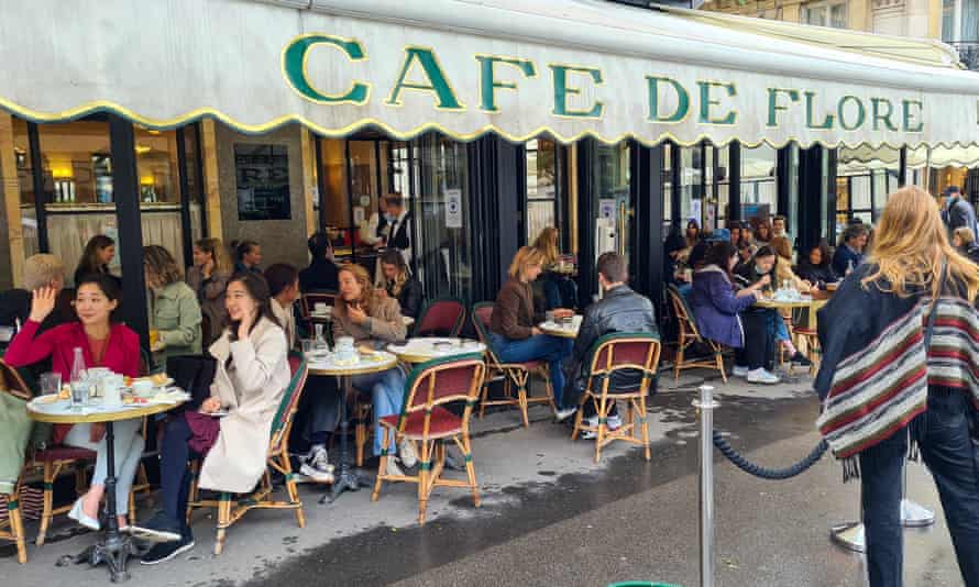 Café de Flore in Saint-Germain-des-Prés in Paris, France.