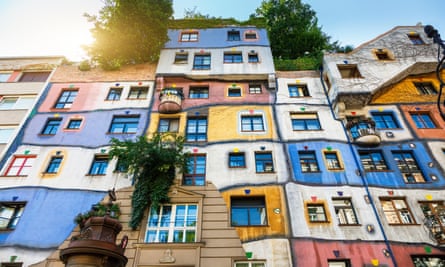 The multi-coloured Hundertwasser House in Vienna