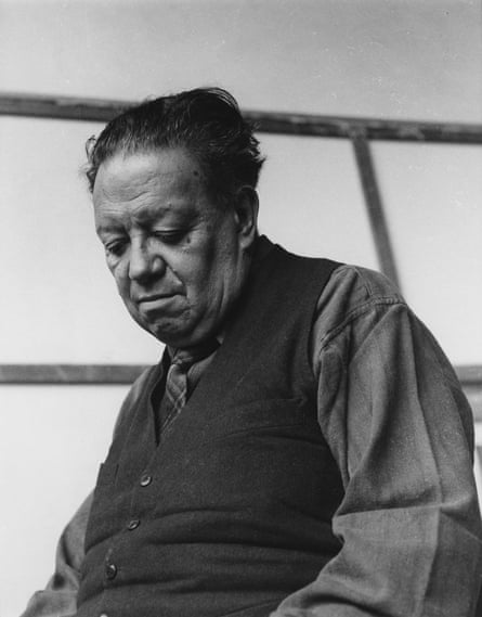 A black and white photo of Diego Rivera.