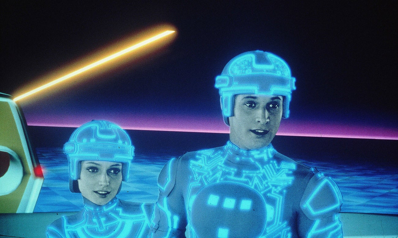 Cindy Morgan and Bruce Boxleitner in Tron.
