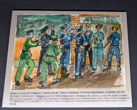 A colourful painting of men in military uniforms