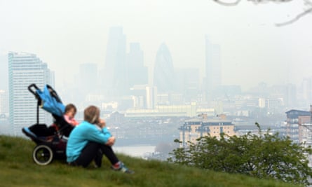Air pollution in London seen from a distance