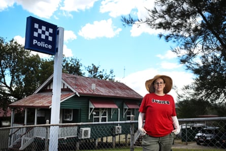 Katherine Figueiredo standing outside a police station