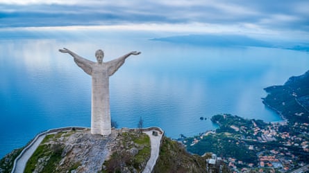 Christ the Redeemer statue in the town of Maratea.
