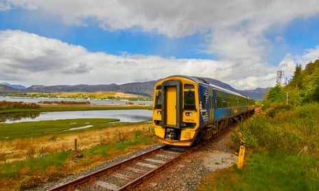 A train leaving Attadale on the Kyle of Lochalsh line.