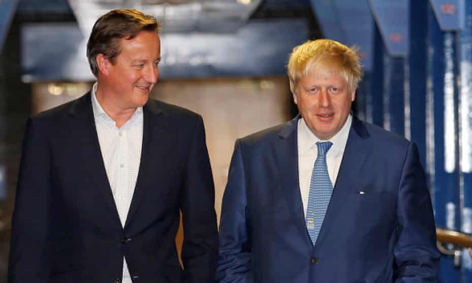 Former Etonians David Cameron and Boris Johnson.