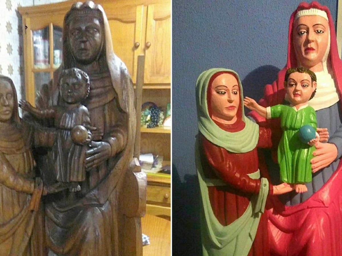 Mary And Jesus Given Garish Robes In Botched Spanish Restoration
