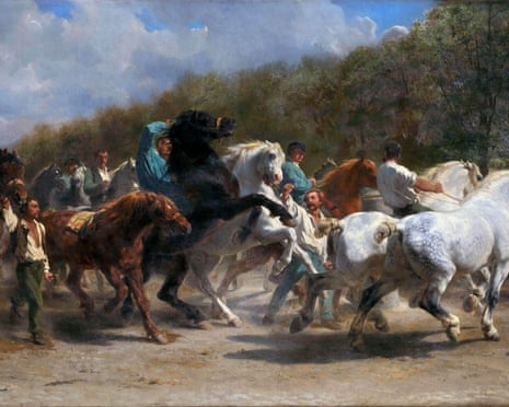 Charging ahead … The Horse Fair by Rosa Bonheur, which hangs in a room mostly full of female nudes.