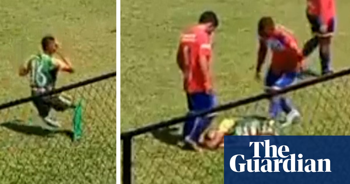 Player fakes being hit by object in Guatemalan football match – video