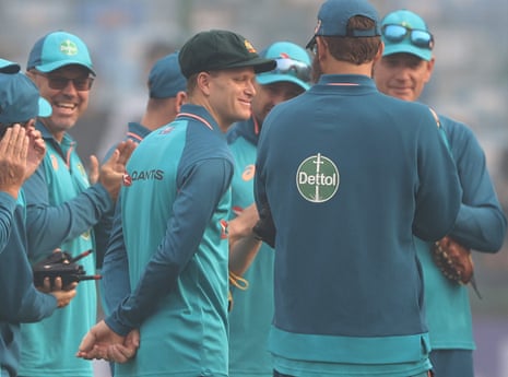 India v Australia: second Test, day one – live | Australia cricket team 5 Kuhnemann gets his baggy green before the start of play.