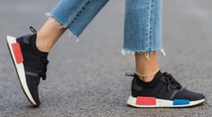 Frayed hem on jeans