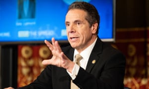 Andrew Cuomo speaks at a press conference in Albany, New York, on 22 April.