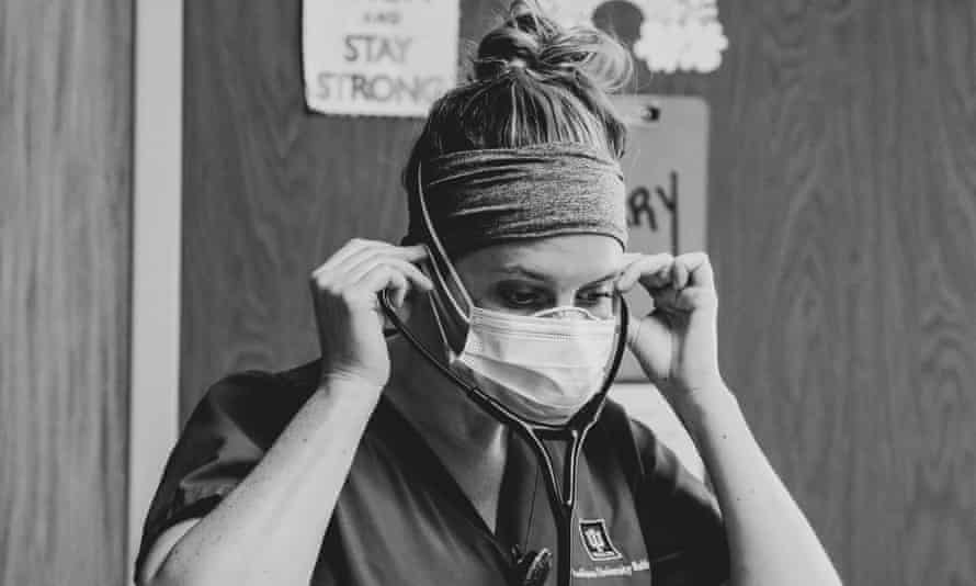 Kadee Klafka, a cardiac intensive care nurse at Ball Memorial Hospital in Muncie, Indiana.