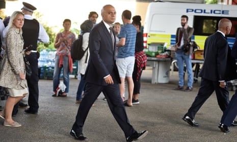 Sajid Javid, communities and local government secretary, at the Grenfell Tower block on Friday, said inspections had been carried out across the country.