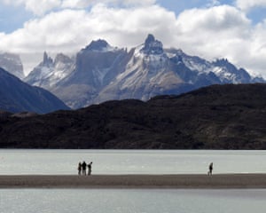 Patagonia, Chile ‘Patagonia has many dramatic mountains, especially the Torres del Paine. Lago Gray is a glacial meltwater lake with a shingle bar that you can walk across to admire the scenery.’