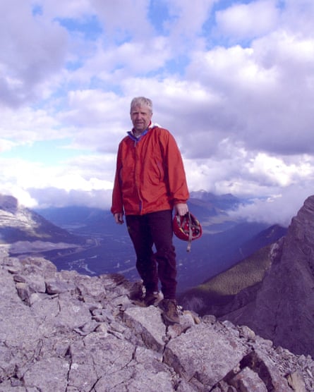 Charles Yonge atop the 2,407m (7,897ft) Ha Ling Peak near Canmore in Alberta, Canada