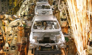 Cars on the assembly line at Ford’s plant in Flat Rock, Michigan.
