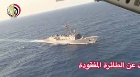 An Egyptian military search boat takes part in a search operation in the Mediterranean.