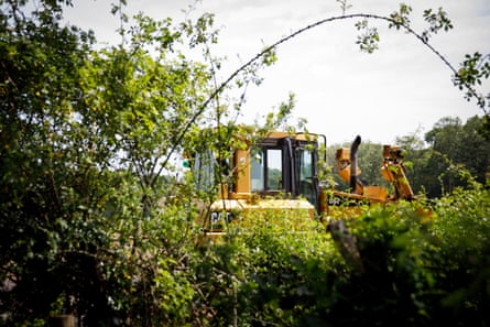 A digger on neighbouring land at Furnace Brook.