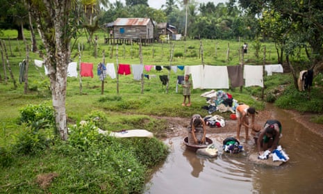 Miskito women wash clothes in Francia Sirpi, near Nicaragua’s eastern coast