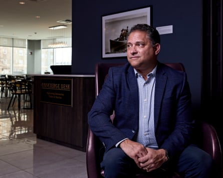Portrait of Frank Strangio, hotel owner and president of the Niagara Falls Hotel and Motel Association, photographed at the Cambria Hotel in Niagara Falls. Brandon Watson for The Guardian