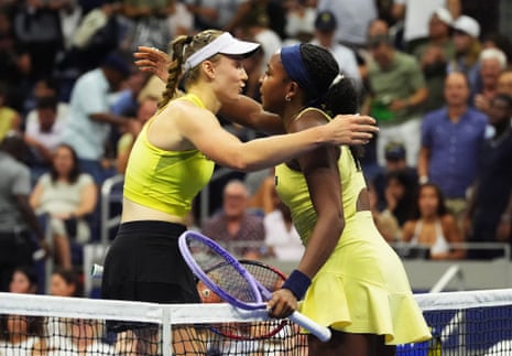 Elena Rybakina and Coco Gauff after the match.