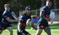 Jarome Luai of the Blues passes the ball during a NSW Blues team training session