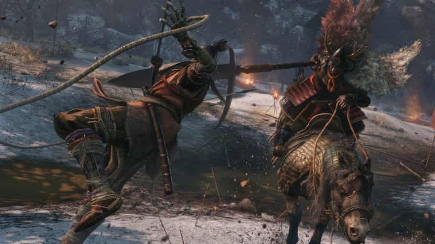 Sekiro’s prosthetic arm becomes a grapple, a spear or a firecracker launcher as the situation demands.